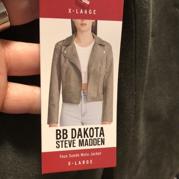 NWT Steve Madden BB Dakota Faux Suede Moto Jacket, XL - Picture 5 of 6